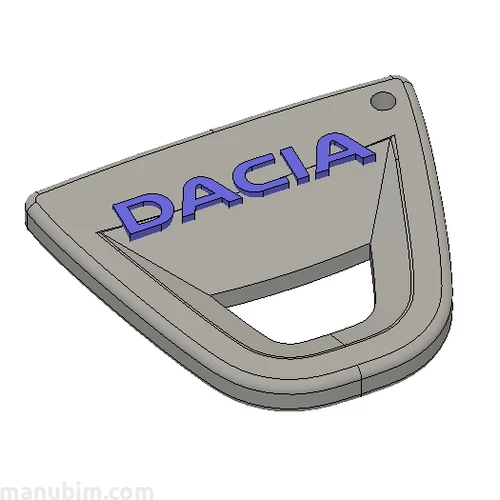 Custom Car Keychain - (40x35x4 mm) - PLA- plastic - silvergrey/blue
