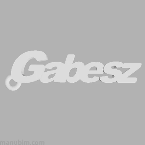 Neves kulcstartó - Gabesz, PLA, műanyag