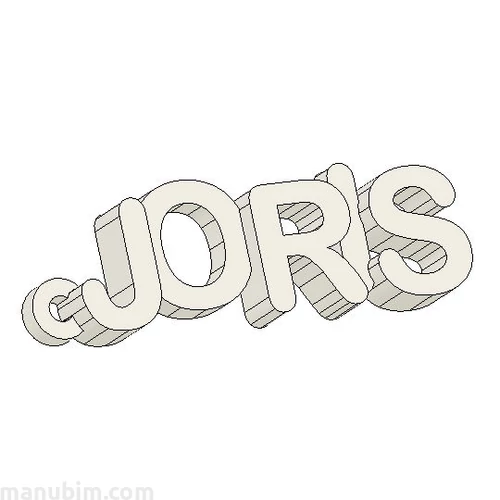 Custom Name Keychain - JORIS - PLA, plastic
