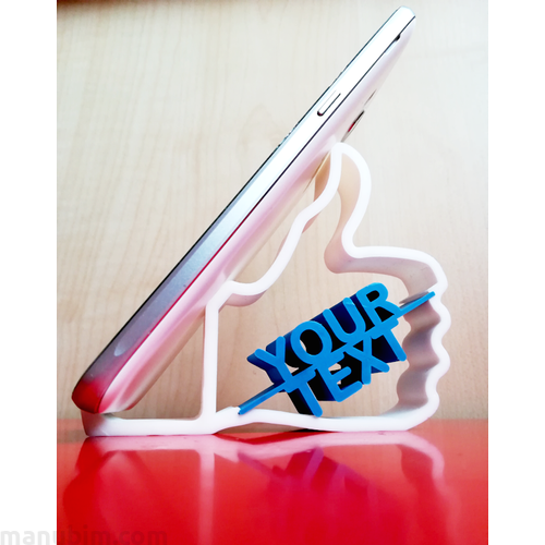 Like Phone Holder with Custom Text - 3d printed