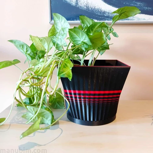 Morpho decoration flower pot, large, bioplastic, 3D printed