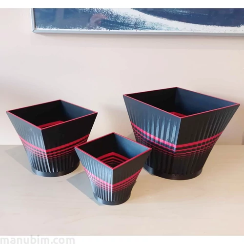 3D printed decoration flower pot set, 3 pcs - Morpho design