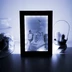 3D fénykép fekete képkeretben LED világítással, 10x15 cm