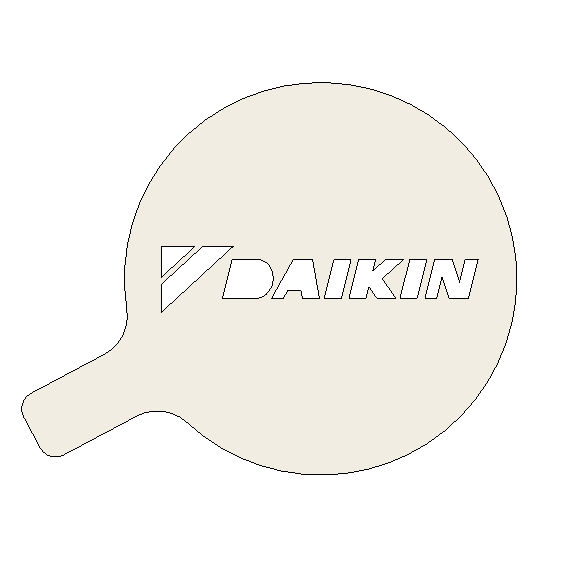 3D printed Custom Company Logo DAIKIN, Cappuccino, Coffee Stencil, PLA, plastic, 90 mm ...